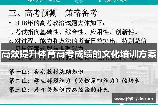 高效提升体育高考成绩的文化培训方案